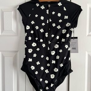 BNWT Knix Black Floral One-Piece Swimsuit